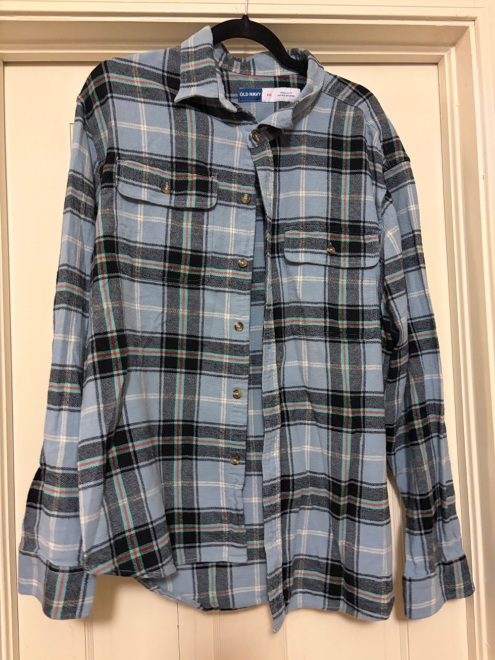 Old Navy Blue Plaid Flannel Shirt